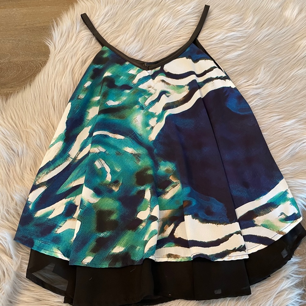 KLD Signature Colorful Blue Tank Top Size M